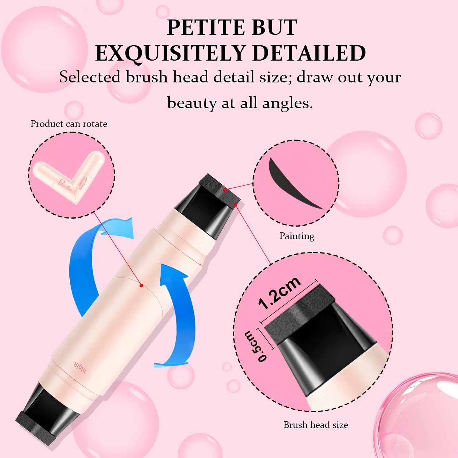 PAGE VINE Winged Eyeliner Stamp Pen Dual Head Rotating Design, Quick-Dry, Long-Lasting, Smudge-Proof for Easy Cat Eye (Black)