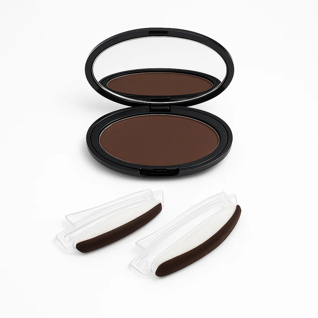 Perfect Brow Stamp Kit - Dark Brown shade with compact and applicators